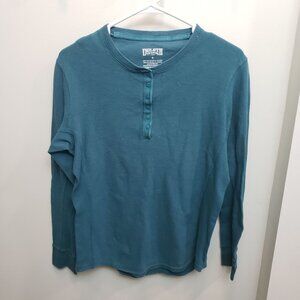 Duluth Trading Long Sleeve Thermal Teal Shirt Size Small